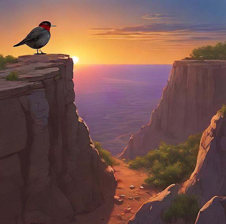 Bird standing on the edge of the cliff